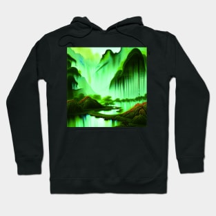 Digital Painting Scene Of a Greenery Outside And Beautiful Landscape, Amazing Nature Hoodie